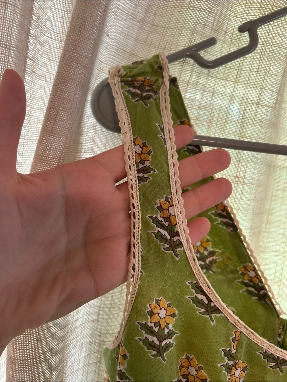 Green Floral Dress 100% Cotton - Picture 5 of 8